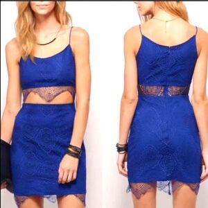 Tobi~ Navy Blue Lace Cut Out Dress 🔥